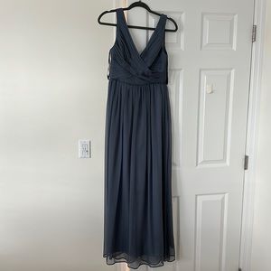 BHLDN. Size small. Slate blue chiffon overlay dress. Perfect condition.